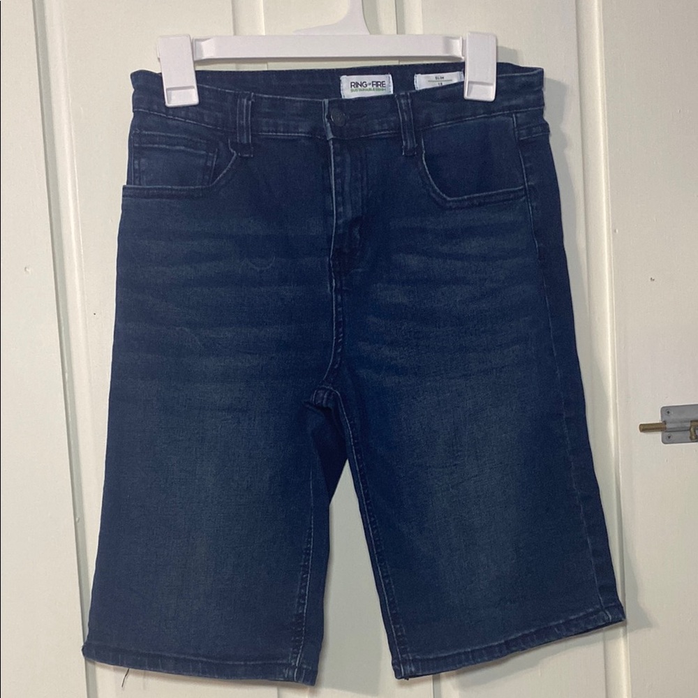 Boys Ring of Fire Blue Jean Shorts Knee-Length